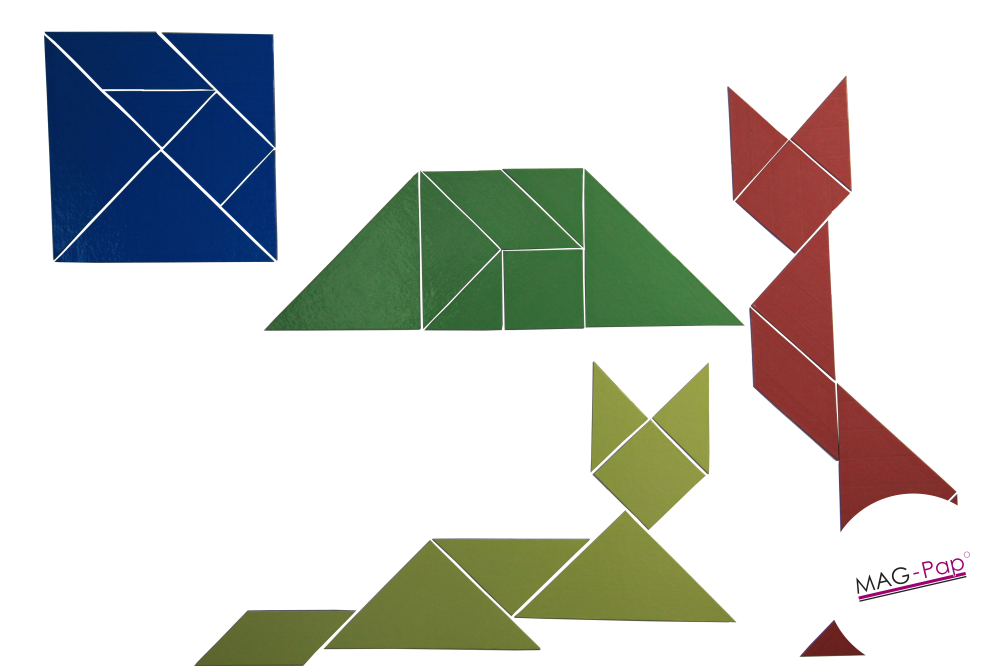 Set Tangram 4 culori, 28 piese MAGNETICE [4]