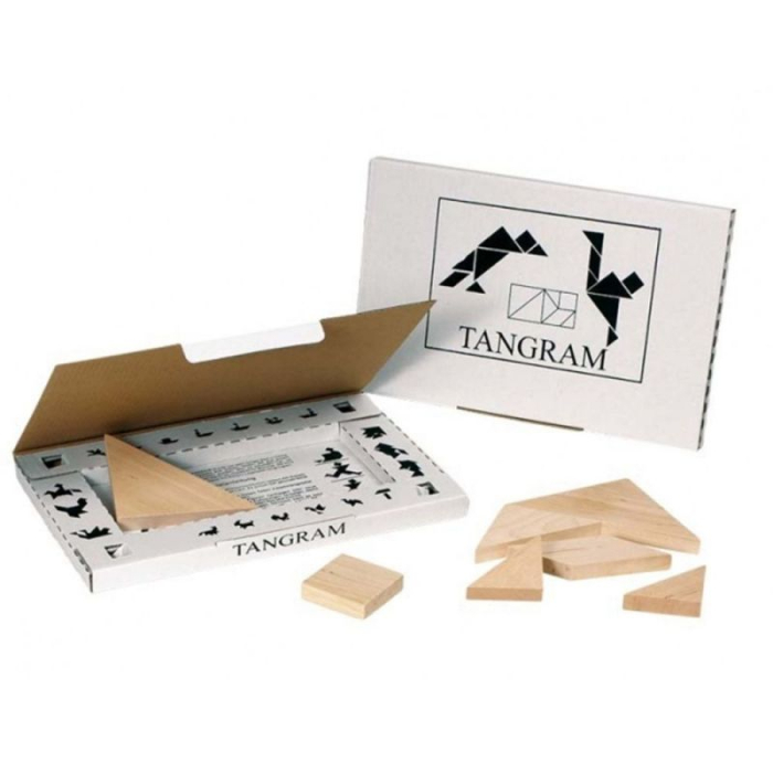 Tangram din lemn, 7 piese natur [2]