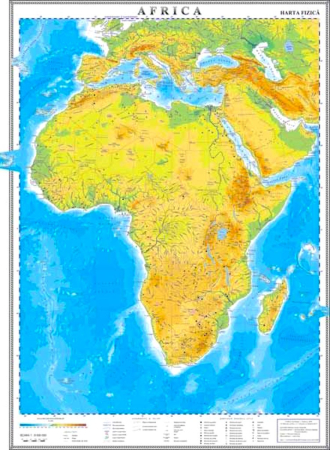 Harti geografice - Africa. Harta fizica