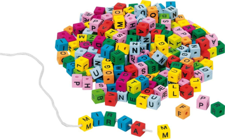 Jocuri instructiv educative - Alfabet, cuburi colorate Litere din lemn