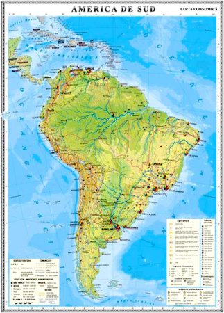 Harti geografice - America de Sud. Harta economica