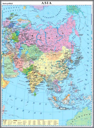 Harti geografice - Asia. Harta politica