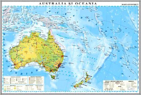 Harti geografice - Australia si Oceania. Harta economica
