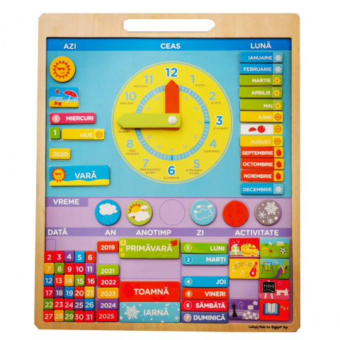 Jocuri educative - Calendar magnetic Bigjigs, Vremea, limba romana