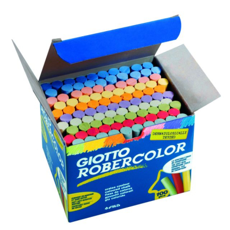 Table si accesorii - Creta colorata fara praf multicolor 100 buc/set Giotto Robercolor