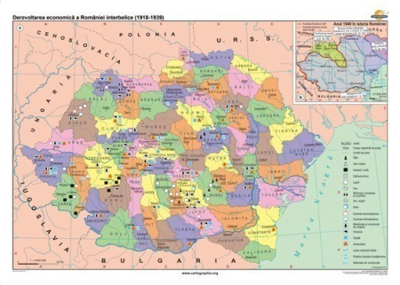 Harti istorice - Dezvoltarea economica a Romaniei interbelice (1919-1938)