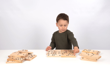 Jocuri instructiv educative - Domino din lemn gigant