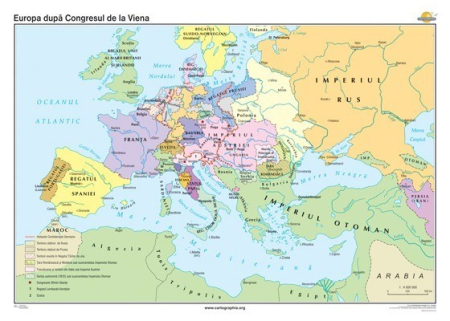 Harti istorice - Europa dupa Congresul de la Viena