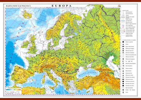 Harti geografice - Europa. Harta fizica si politica