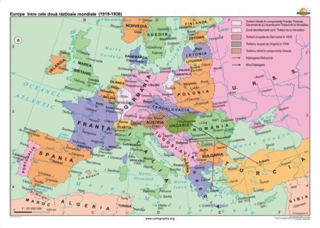 Harti istorice - Europa intre cele doua razboaie mondiale (1919-1938)