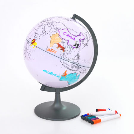 Set Glob cu harta in contur, cu 6 markere lavabile [0]