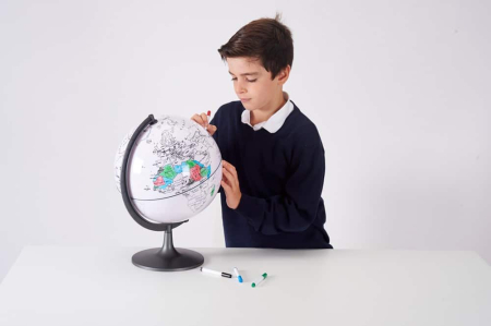 Set Glob cu harta in contur, cu 6 markere lavabile [2]