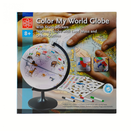 Set Glob cu harta in contur, cu 6 markere lavabile [9]