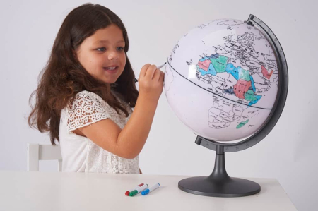 Set Glob cu harta in contur, cu 6 markere lavabile [3]