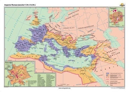 Harti istorice - Imperiul roman (secolul I i.Hr.- II d.Hr.)