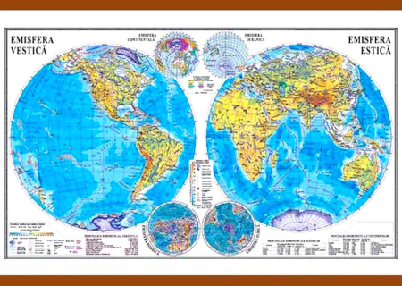 Harti geografice - Planiglobul. Harta Emisferelor