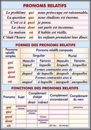 Limba franceza - Pronoms relatifs. Formes et functions des pronoms relatifs/Le pluriel des noms.Cycle primaire