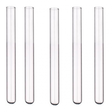 Sticlarie laborator chimie - Set 5 eprubete din sticla, Edulab, 16 mm