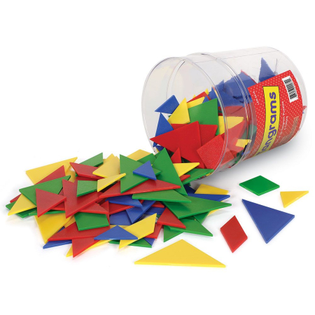 Geometrie - elemente intoductive - Tangram 4 culori - set pentru Clasa