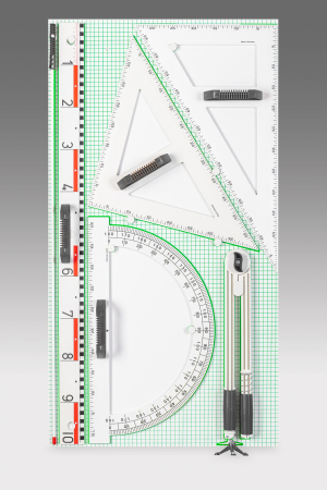 Trusa geometrie pentru tabla scolara Magnetica III, Re-Plastic° [1]