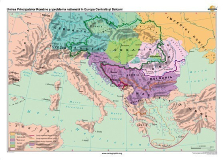 Harti istorice - Unirea Principatelor Romane si problema nationala in Europa Centrala si Balcani