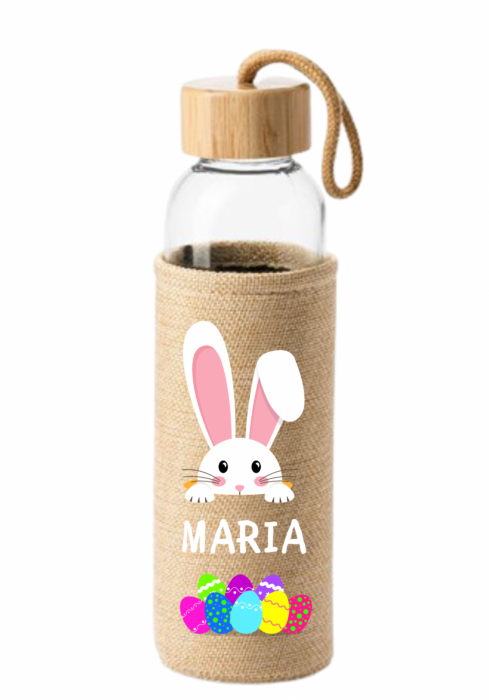 Sticlă cu capac de lemn + husa iuta [1]