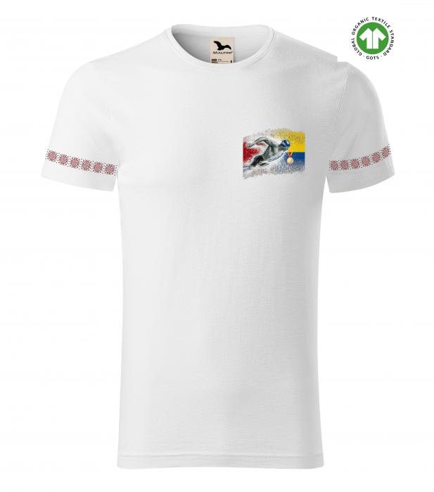 Tricou bumbac organic David Popovici - Campion Olimpic 2024 [1]