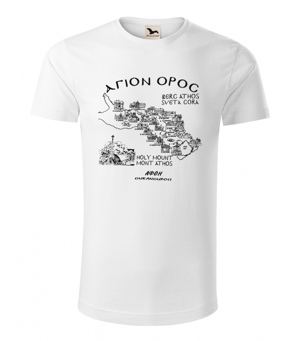 Tricou bumbac organic Athos - Harta manastirilor [1]