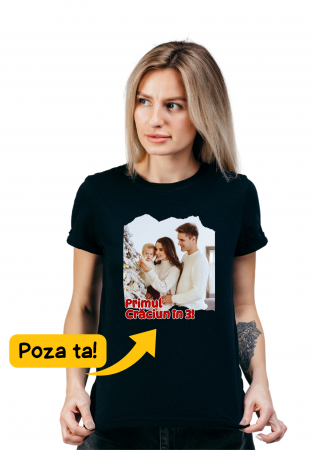 Cuplu - Tricou Crăciun ,,Poza ta”