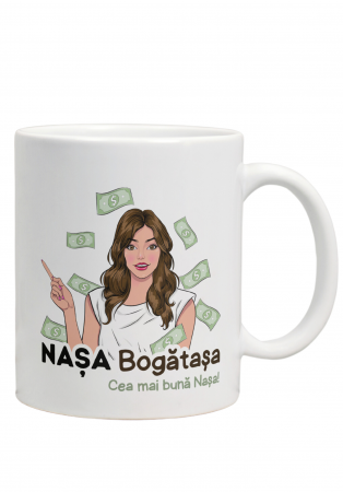 Femei - Cană ,,Nașa bogătașa”