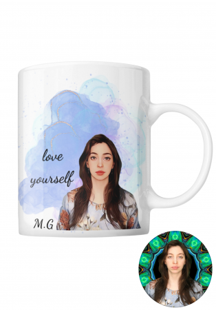 Femei - Cană personalizată desen-portret