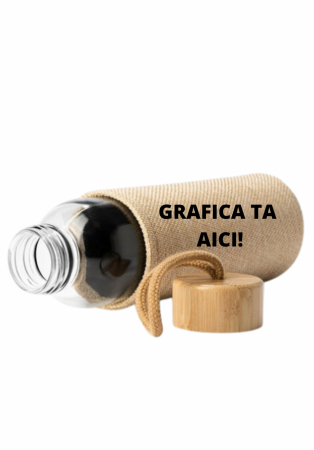 Sticlă cu capac de lemn + husa iuta [3]