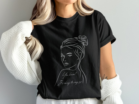 Colectii - Tricou  Black Line Art Girl