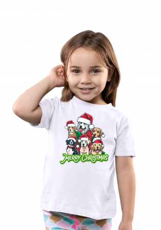 Copii - Tricou Crăciun ,,Cățeluși”