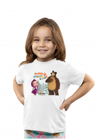 Copii - Tricou Crăciun Masha și Ursul