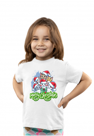 Copii - Tricou Crăciun ,,Pisicuțe”