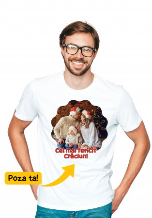 Cuplu - Tricou Crăciun ,,Poza ta”