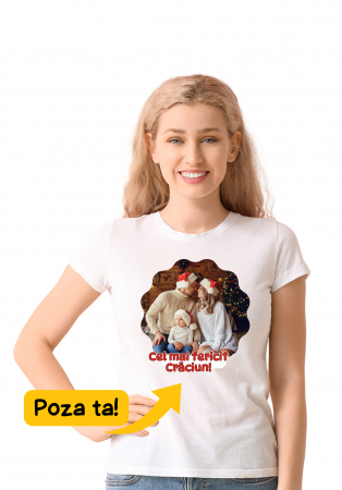 Cuplu - Tricou Crăciun ,,Poza ta”