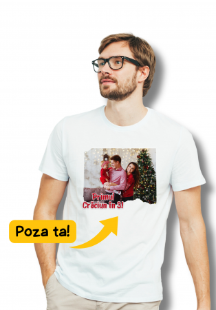 Cuplu - Tricou Crăciun ,,Poza ta”