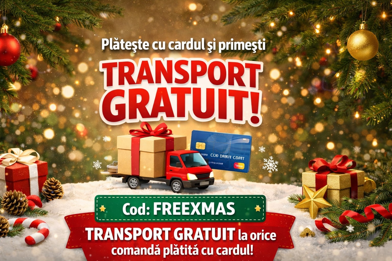 Transport gratuit la plata cu cardul
