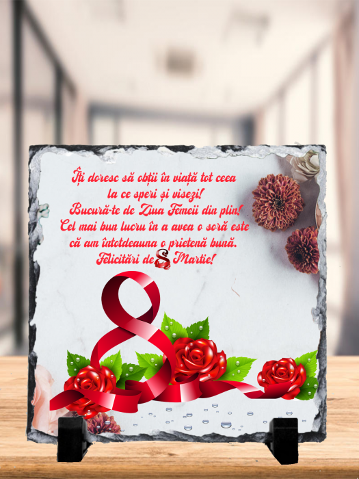 Placa ardezie personalizată in tematica 8 martie + text [1]