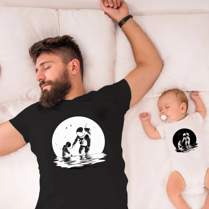 Set tricou body tata fiu Astronaut [1]