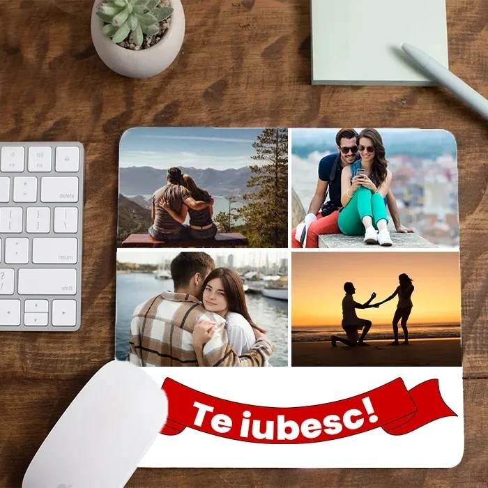 Mouspad personalizat cu 4 poze și  textul tău [1]