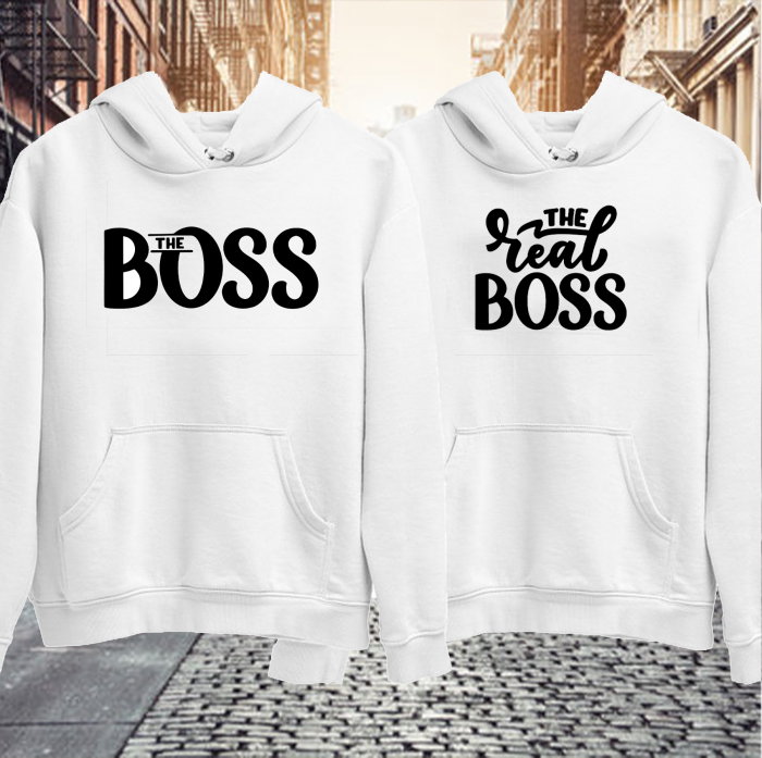 Set hanorace personalizate pentru cuplu - The Boss/ The real Boss [1]