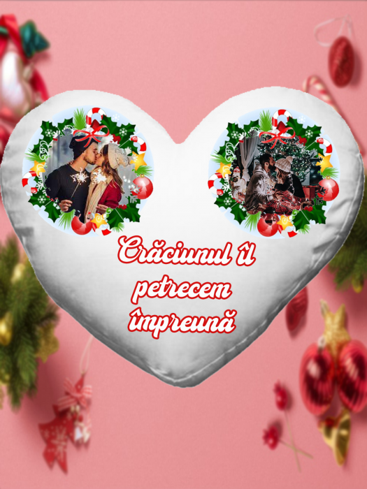 Pernă personalizată de crăciun în formă de inimă [1]