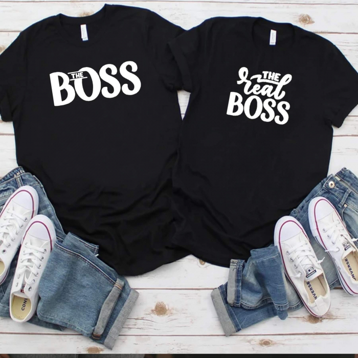 Set tricouri personalizate cuplu - The Boss  The Real Boss [1]