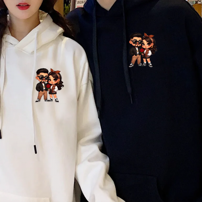 Set hanorace personalizate pentru cupluri - Boy and girl [1]