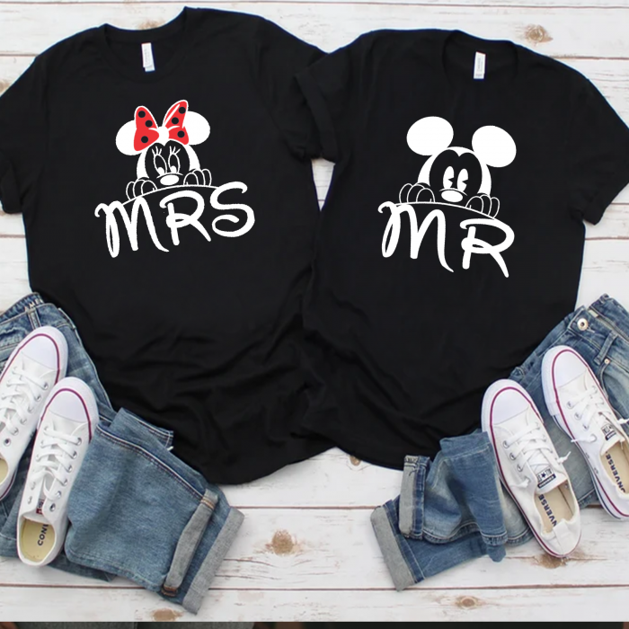 Tricouri personalizate pentru cupluri - Ms & Mrs Mickey și Mini Mouse [2]