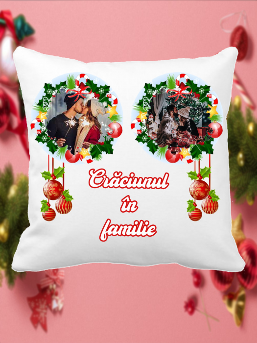 Pernă personalizată de Crăciun cu poze [1]