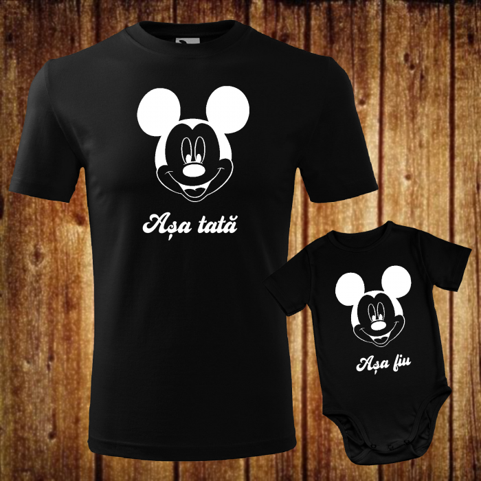 Set tricou și body personalizat tată fiu - Asa tata asa fiu Mickey Mouse [1]